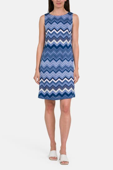 BETTY BARCLAY Strickkleid blau gemustert