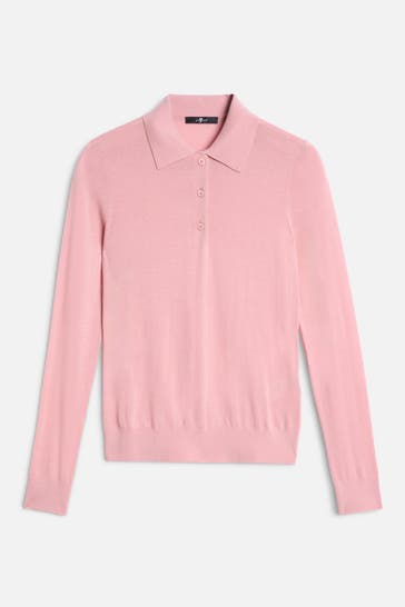 7 FOR ALL MANKIND Wollmix-Polo altrosa