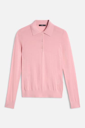 7 FOR ALL MANKIND Wollmix-Polo altrosa