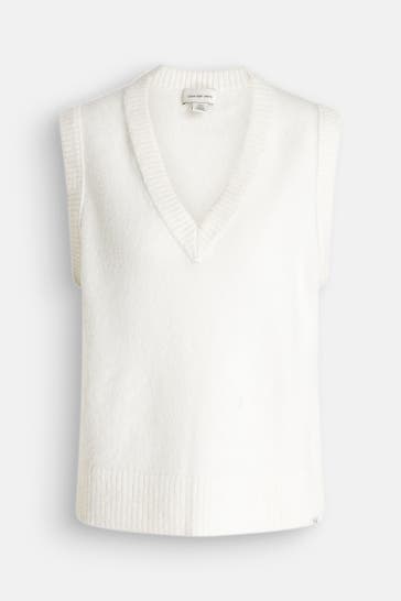 CALVIN KLEIN Wollmix-Pullunder weiß