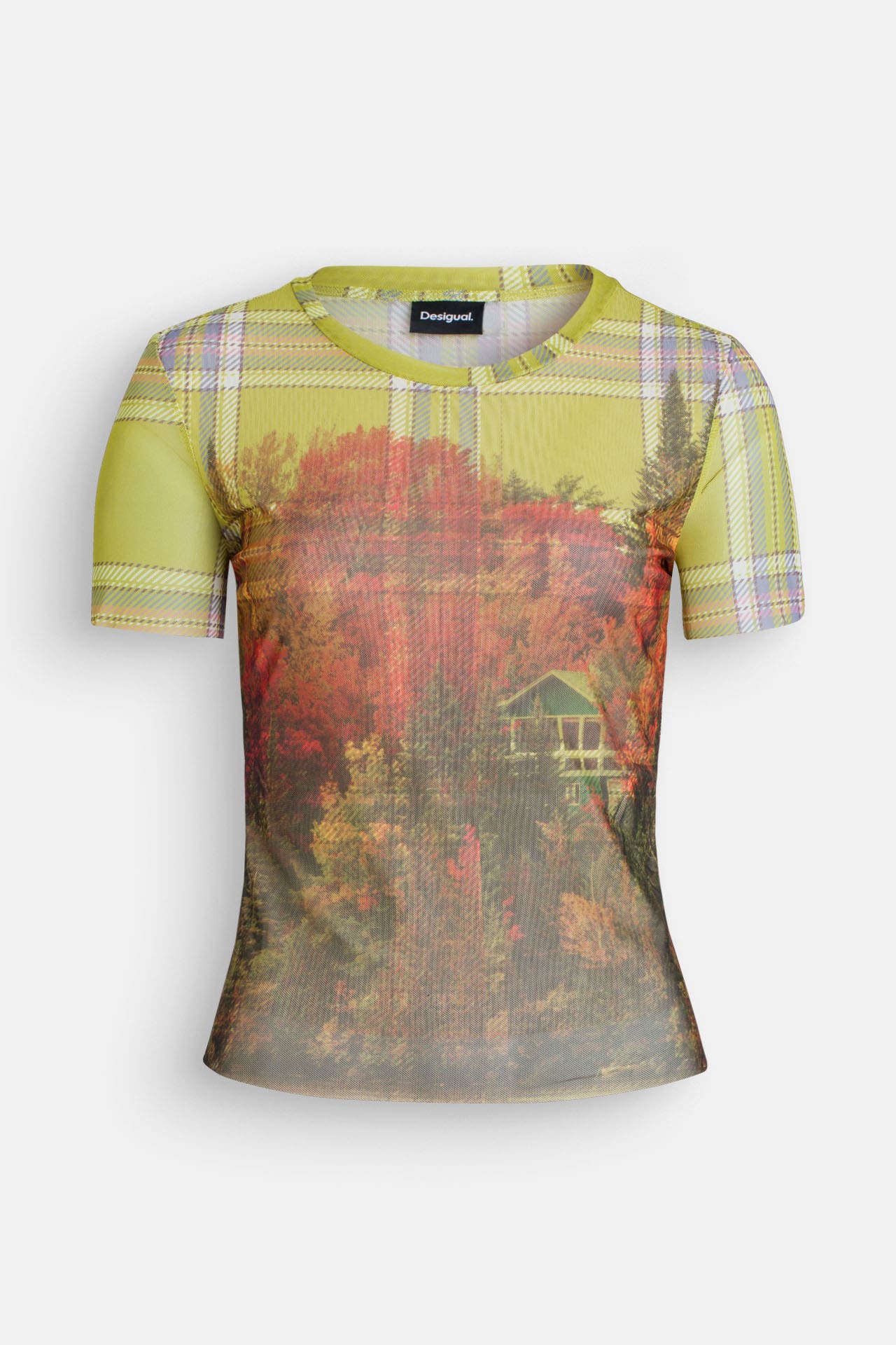 DESIGUAL T-Shirt hellgrün gemustert, Bild 1