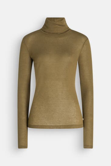 CLOSED Wollmix-Rollkragenpullover oliv