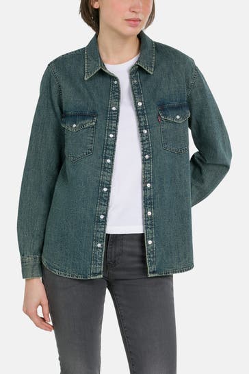 LEVI'S® Jeansbluse 'Iconic Western' blau