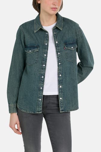 LEVI'S® Jeansbluse 'Iconic Western' blau