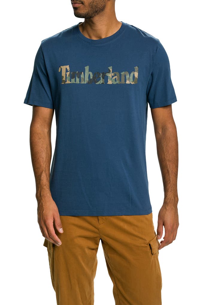 Timberland Azzurro Cotton Men T-Shirt