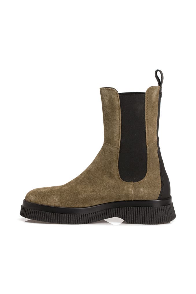 Scotch & Soda Stivali Chelsea Donna 'Conni': Modello In Nylon Elasticizzato, Tacco Chunky 5 Cm, Fodera Sintetica, Suola Gomma, Nero