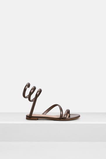 LOLA CRUZ Leder-Sandalen champagner