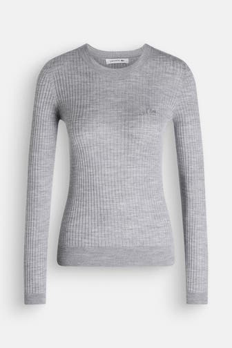LACOSTE Woll-Longsleeve grau