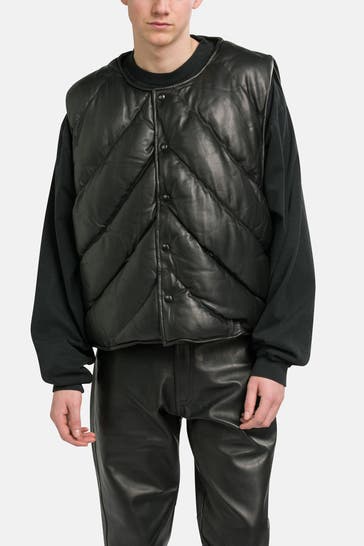 ROUGH. Lederweste schwarz