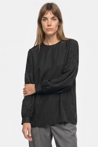 RIANI Seiden-Blusenshirt schwarz