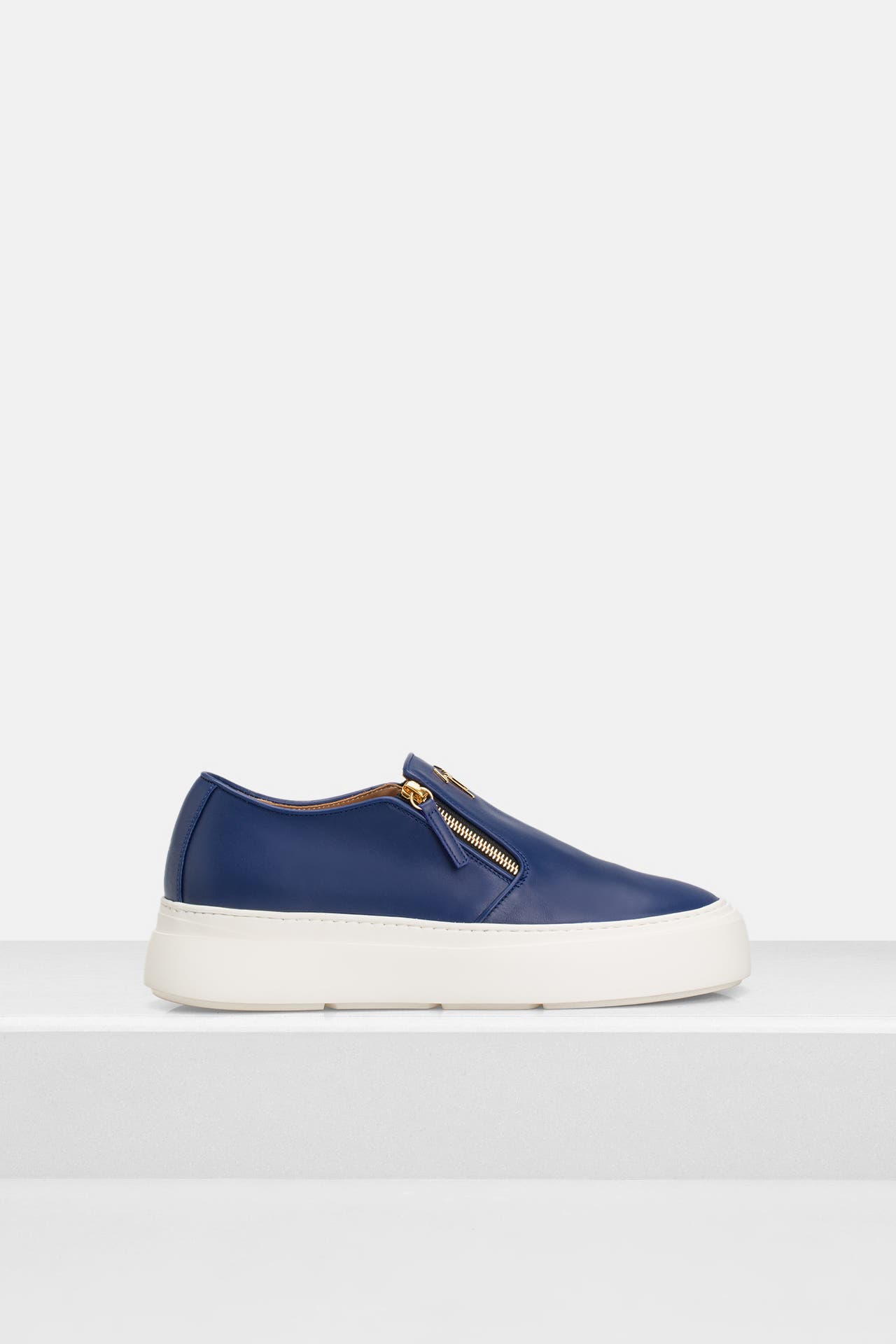 GIUSEPPE ZANOTTI Ledersneaker dunkelblau, Bild 1