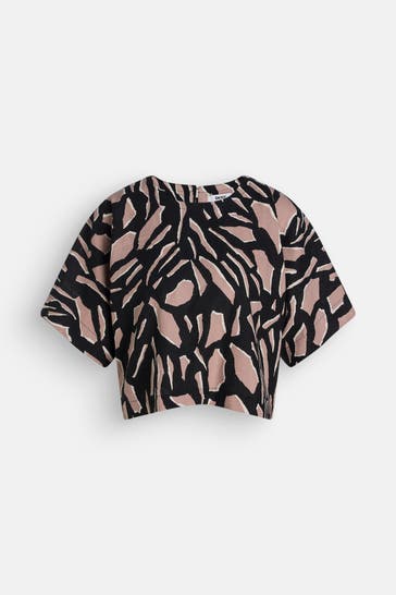 DKNY Leinenmix-Shirt gemustert