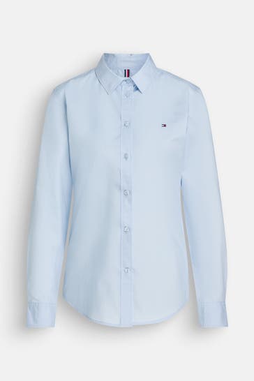 TOMMY HILFIGER Casual-Bluse taubenblau