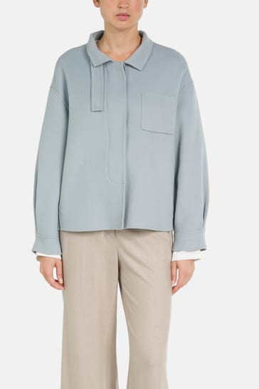 LUISA CERANO Wollmix-Jacke taubenblau