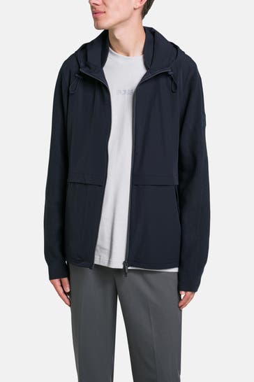 BOSS Wollmix-Strickjacke 'Brian' nachtblau