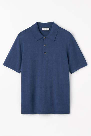 TIGER OF SWEDEN Strick-Polo 'Erros' navy