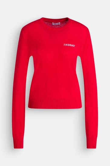 2NDDAY Feinstrick-Pullover 'Lance' rot