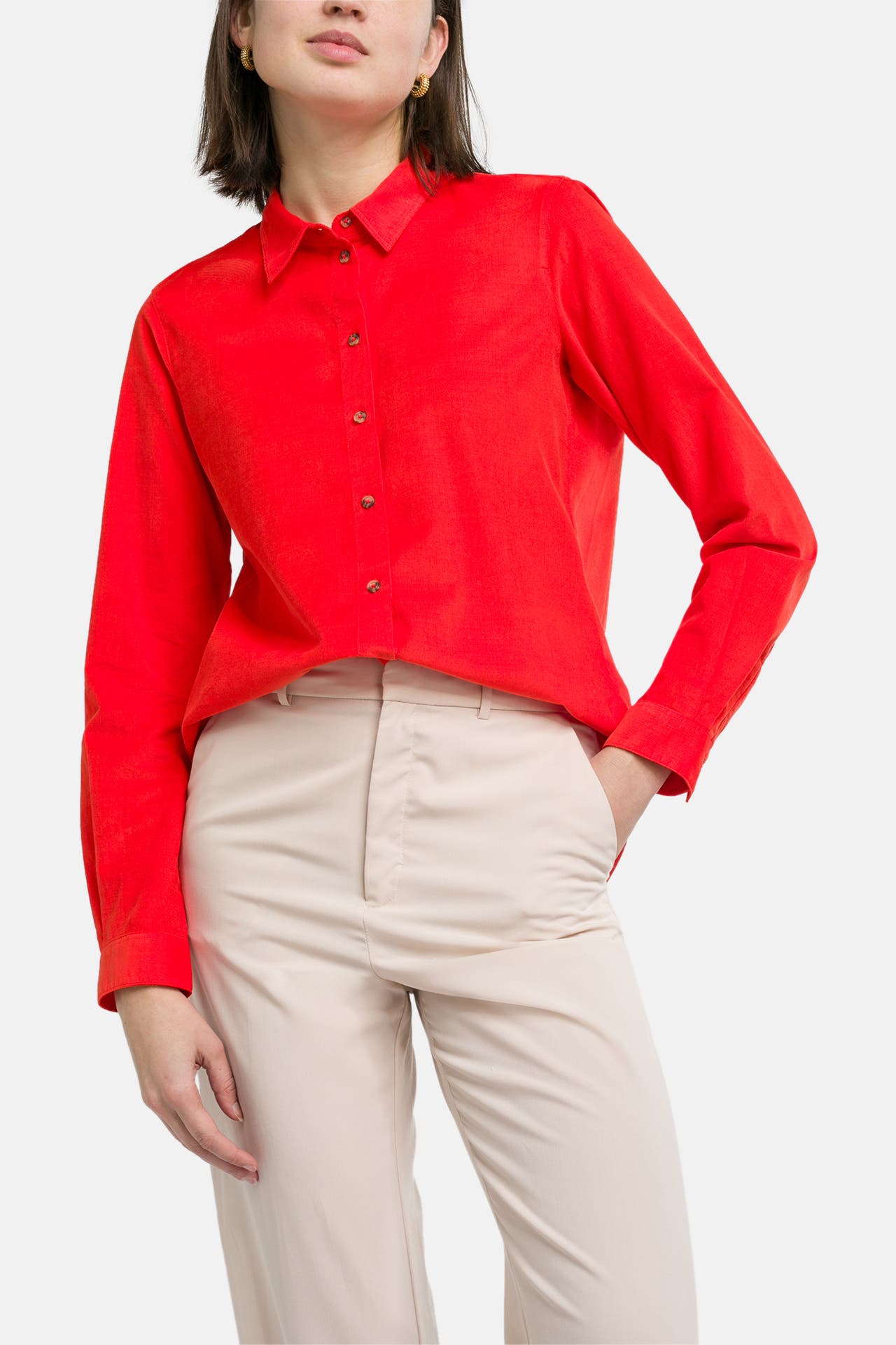 MARC O'POLO Cord-Bluse rotorange, Bild 1