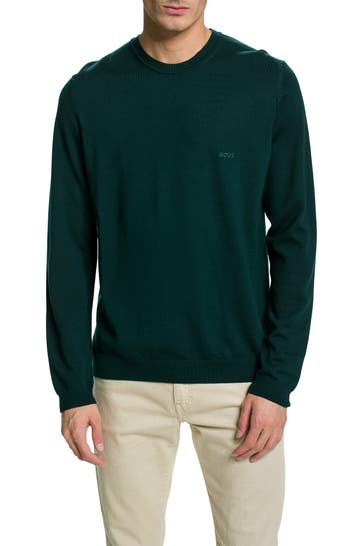 BOSS Strickpullover 'Bagritte' dunkelgrün