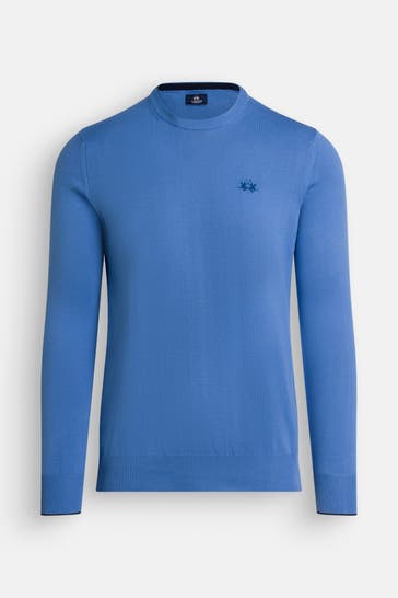 LA MARTINA Strickpullover taubenblau