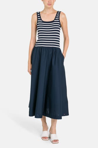 TOMMY HILFIGER Midikleid navy gestreift