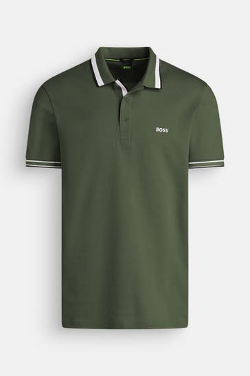BOSS GREEN Polo-Shirt dunkelgrün