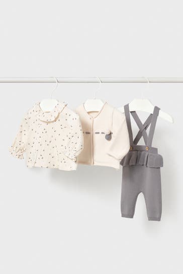 MAYORAL Set: Longsleeve, Strickjacke und Strickhose