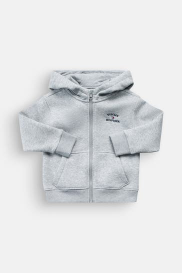 TOMMY HILFIGER Sweatjacke hellgrau