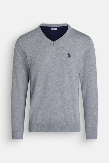 U.S. POLO ASSN. Strickpullover grau