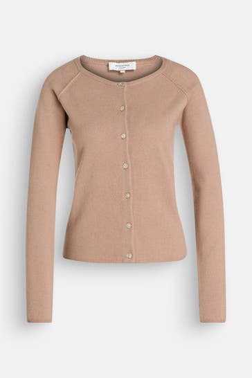 ROSEMUNDE Wollmix-Strickjacke hellbraun