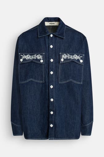 ROUGH. Jeanshemd 'Olive Denim' Oversized Fit