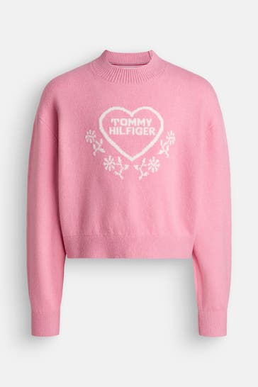 TOMMY HILFIGER Strickpullover rosa
