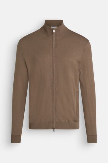 BOGNER Woll-Strickjacke 'Oscar' taupe