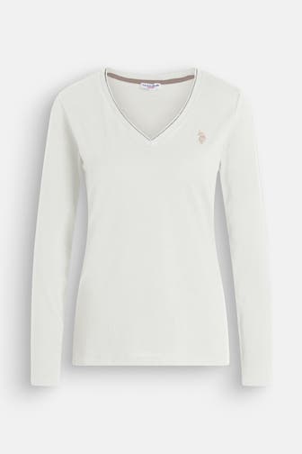 U.S. POLO ASSN. Longsleeve 'Babs' weiß