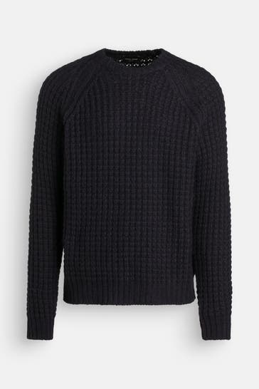 ROBERTO COLLINA Wollmixpullover schwarzblau