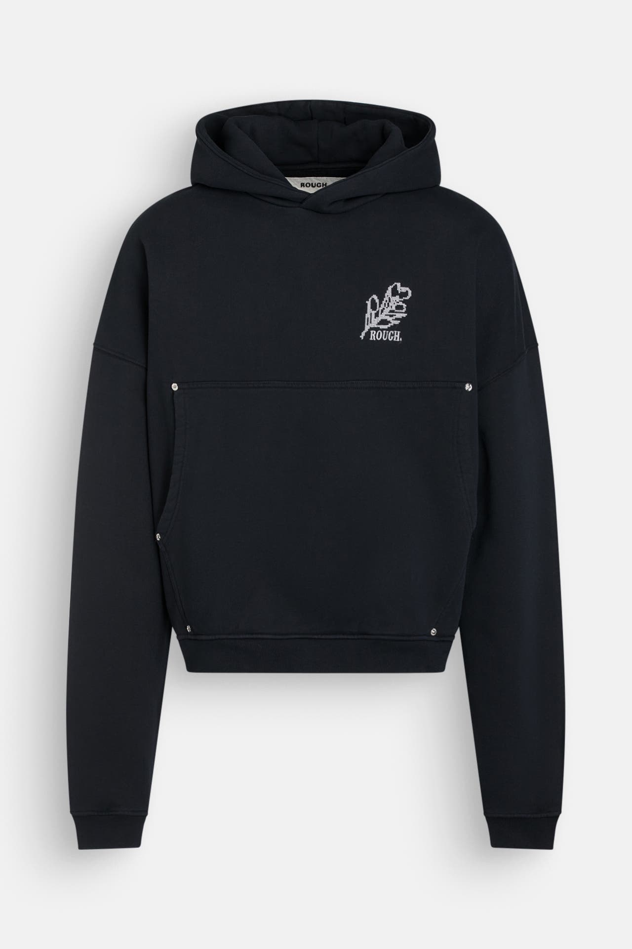 ROUGH. Hoodie schwarz, Bild 1