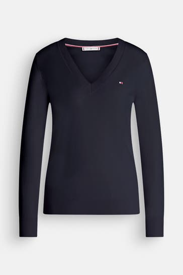 TOMMY HILFIGER Strickpullover schwarzblau