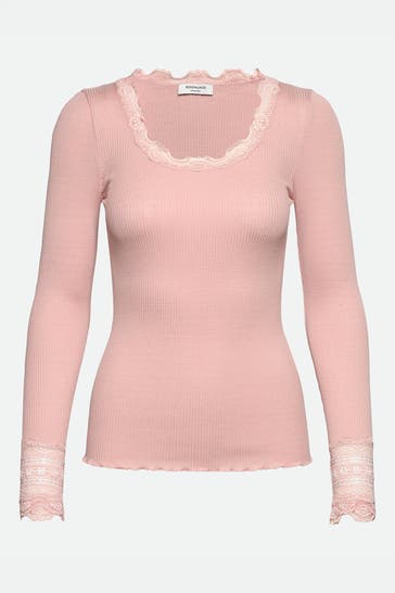 ROSEMUNDE Seidenmix-Longsleeve rosa