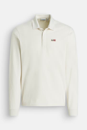 NAPAPIJRI Langarm-Polo 'Evan' ecru