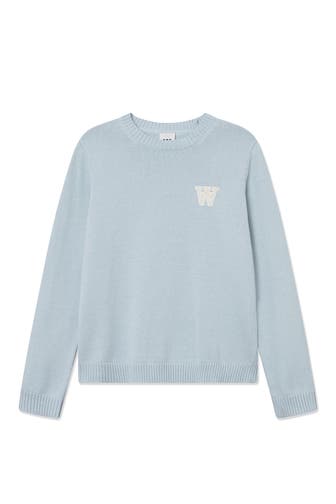WOOD WOOD Strickpullover 'Tay' Taubenblau