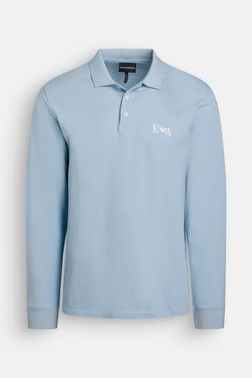 EMPORIO ARMANI Langarm-Polo hellblau