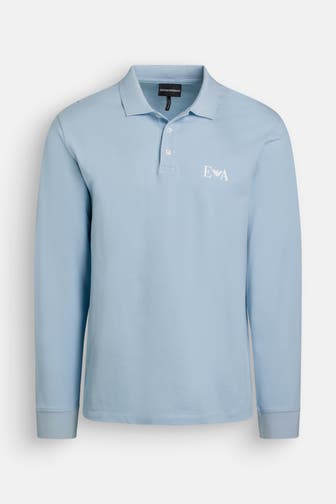 EMPORIO ARMANI Langarm-Polo hellblau