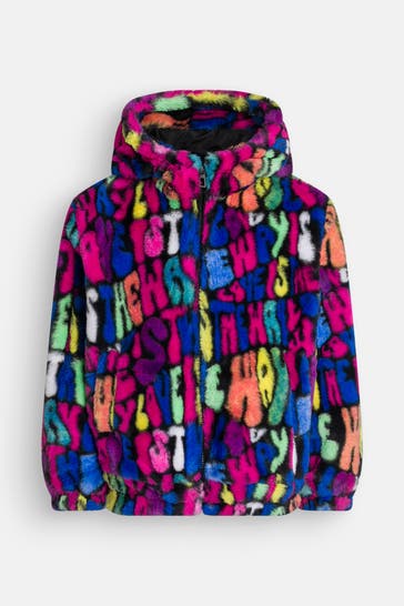 DESIGUAL Kunstfelljacke mehrfarbig gemustert