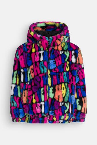 DESIGUAL Kunstfelljacke mehrfarbig gemustert