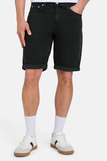 CALVIN KLEIN Jeansshorts schwarz slim