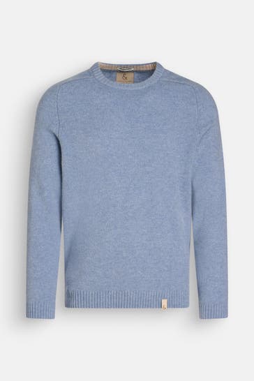 COLOURS & SONS Wollmix-Pullover taubenblau