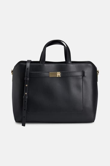 TOMMY HILFIGER - Handtasche 'Heritage' schwarz