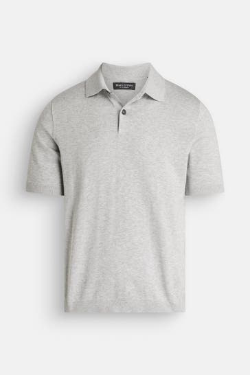 MARC O'POLO Strick-Polo-Shirt hellgrau