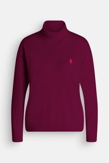U.S. POLO ASSN. Rollkragenpullover weinrot
