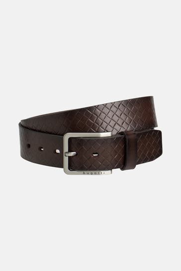 BUGATTI Ledergürtel dunkelbraun